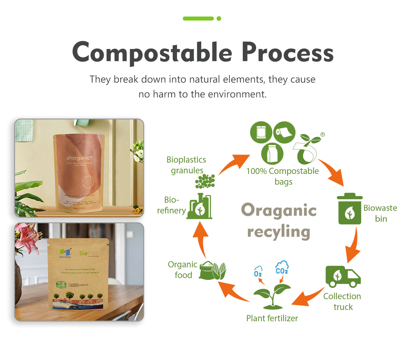 sacs de collations compostables 