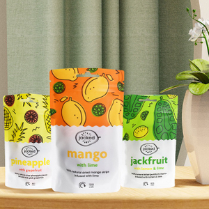 Sac de collation de fruits refermable imprimé personnalisé avec barrière contre l'humidité pour fruits lyophilisés