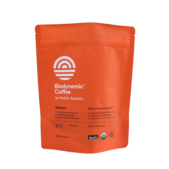 Impression numérique à faible MOQ 100 sacs de café debout compostables