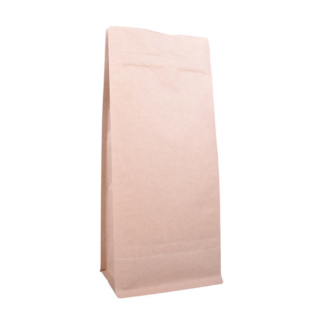 100PCS 1kg Sac de café à fond de boîte en papier kraft avec valve