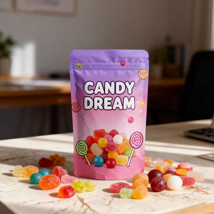 Sacs recyclables de poche de sucrerie de tirette
