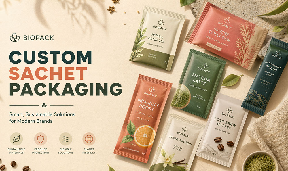 Emballage en sachet personnalis&eacute; pour le caf&eacute;, les suppl&eacute;ments et les produits en poudre en portion individuelle