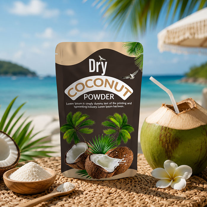 Sachets refermables imprimés personnalisés pour poudre de noix de coco biologique