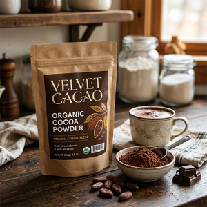 Sac de poudre de cacao naturellement emballé en papier