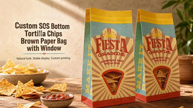 sac en papier de chips tortilla personnalis&eacute;