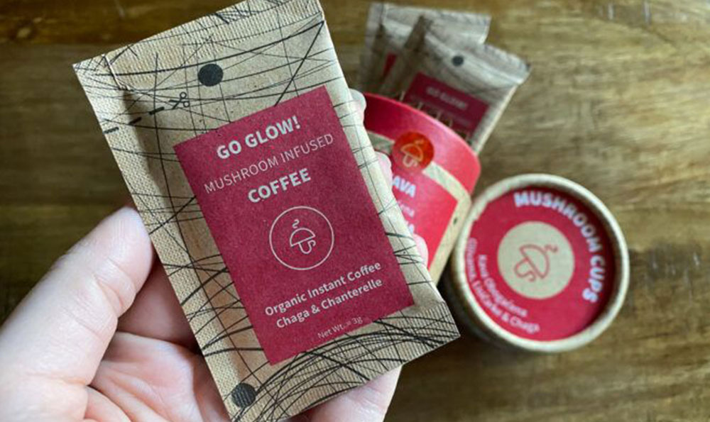 emballage de caf&eacute; aux champignons durable pour les produits en poudre