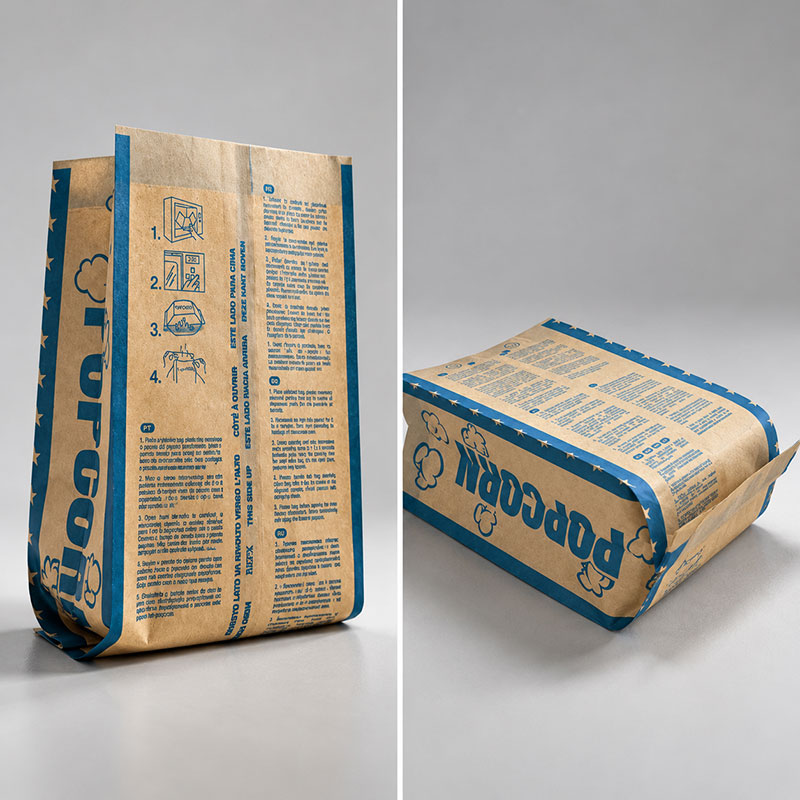 sac de pop-corn en papier personnalis&eacute; pour micro-ondes
